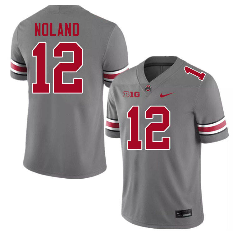 Men #12 Air Noland Ohio State Buckeyes College Football Jerseys Stitched-Grey